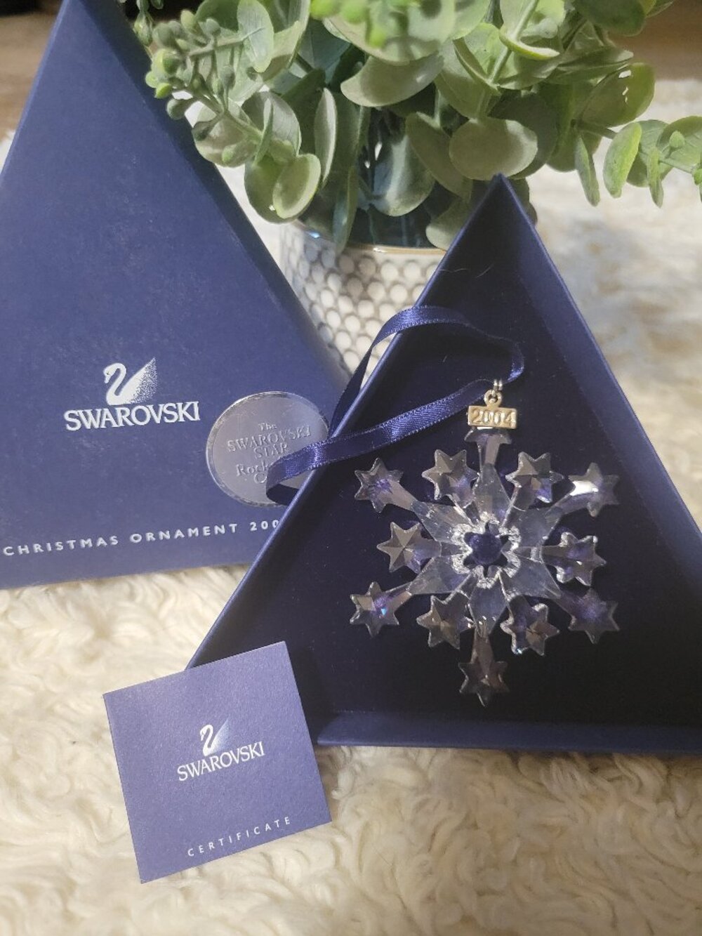 Swarovski 2004 Annual Edition Rockefeller Center Snowflake Ornament | 3" | NWT